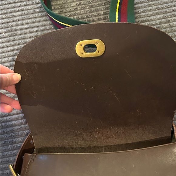 Vintage Polo by Ralph Lauren Brown Crossbody Bag with Green and Red Strap - Picture 10 of 16